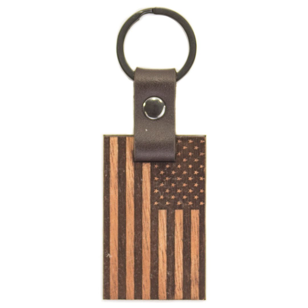 Louisiana Wood/Leather Keychain – Classic State