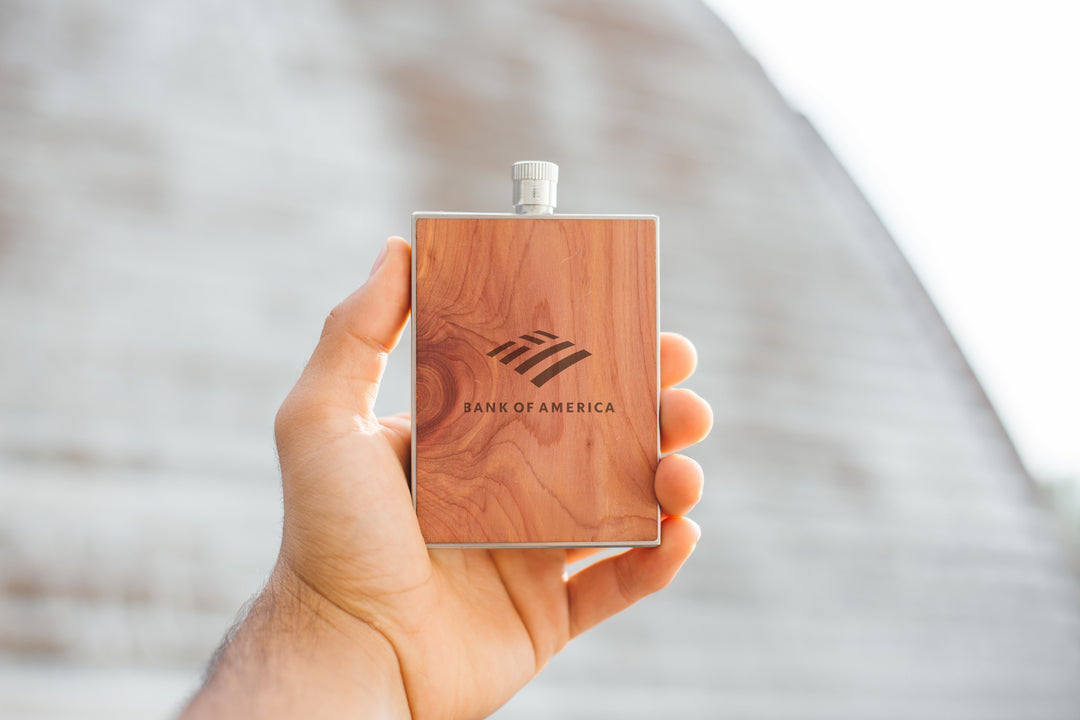 Wood Flask 3 oz. with Corporate Logo