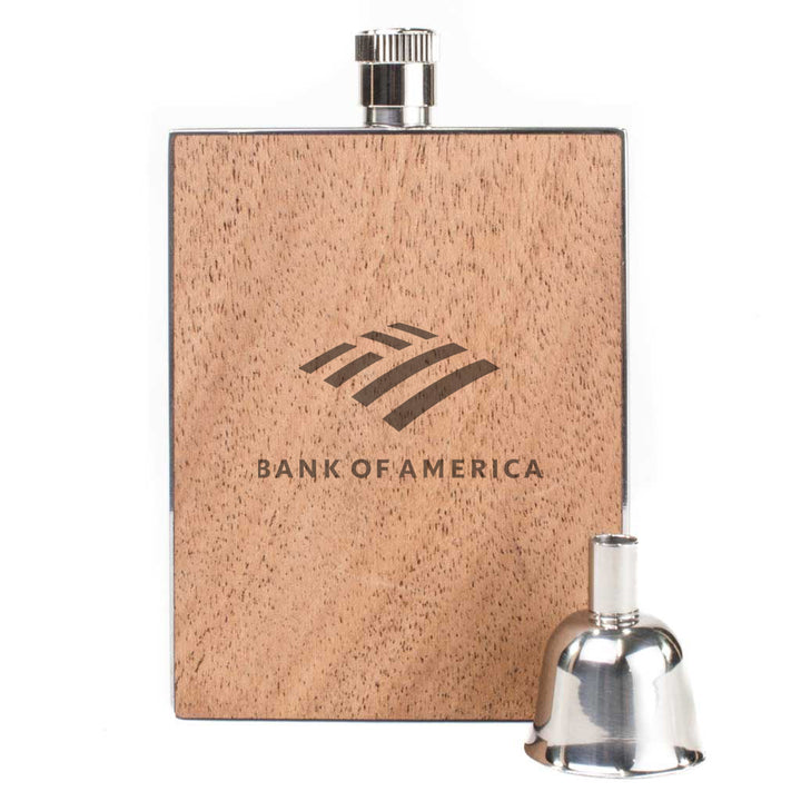 Wood Flask 3 oz. with Corporate Logo