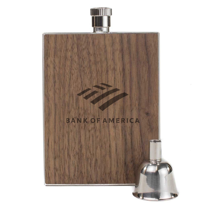 Wood Flask 3 oz. with Corporate Logo