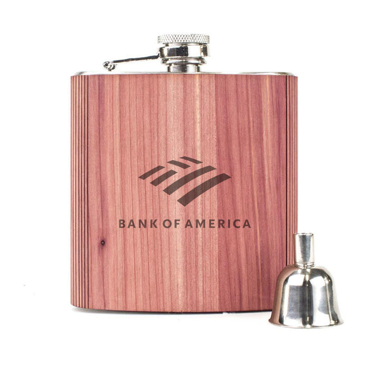 Wood Custom Flask 6 oz. with Corporate Logo