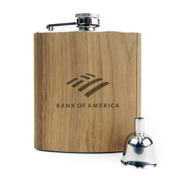 Wood Custom Flask 6 oz. with Corporate Logo