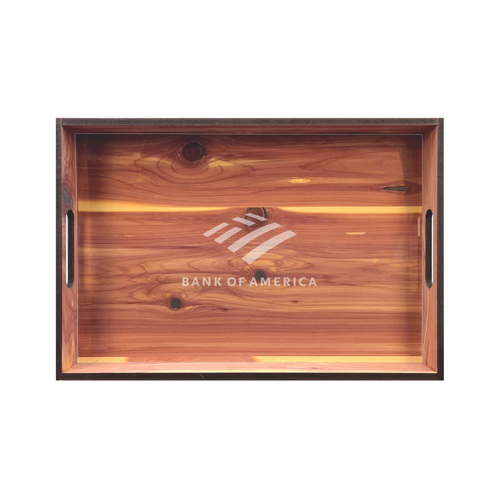 Wood Serving Tray with Corporate Logo