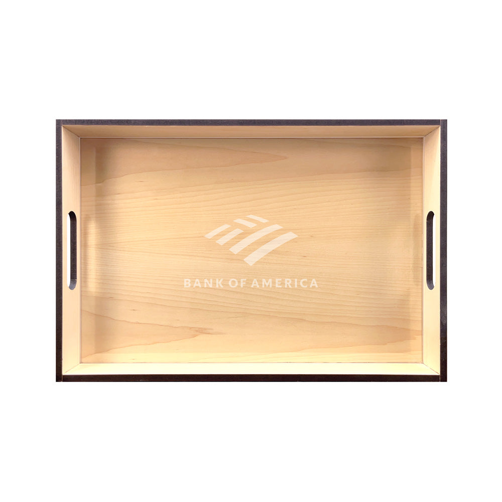 Wood Serving Tray with Corporate Logo