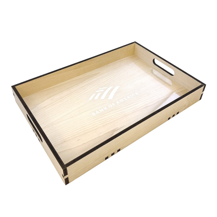 Wood Serving Tray with Corporate Logo