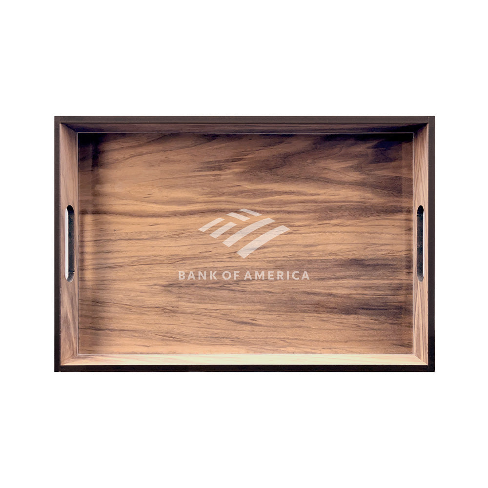 Wood Serving Tray with Corporate Logo