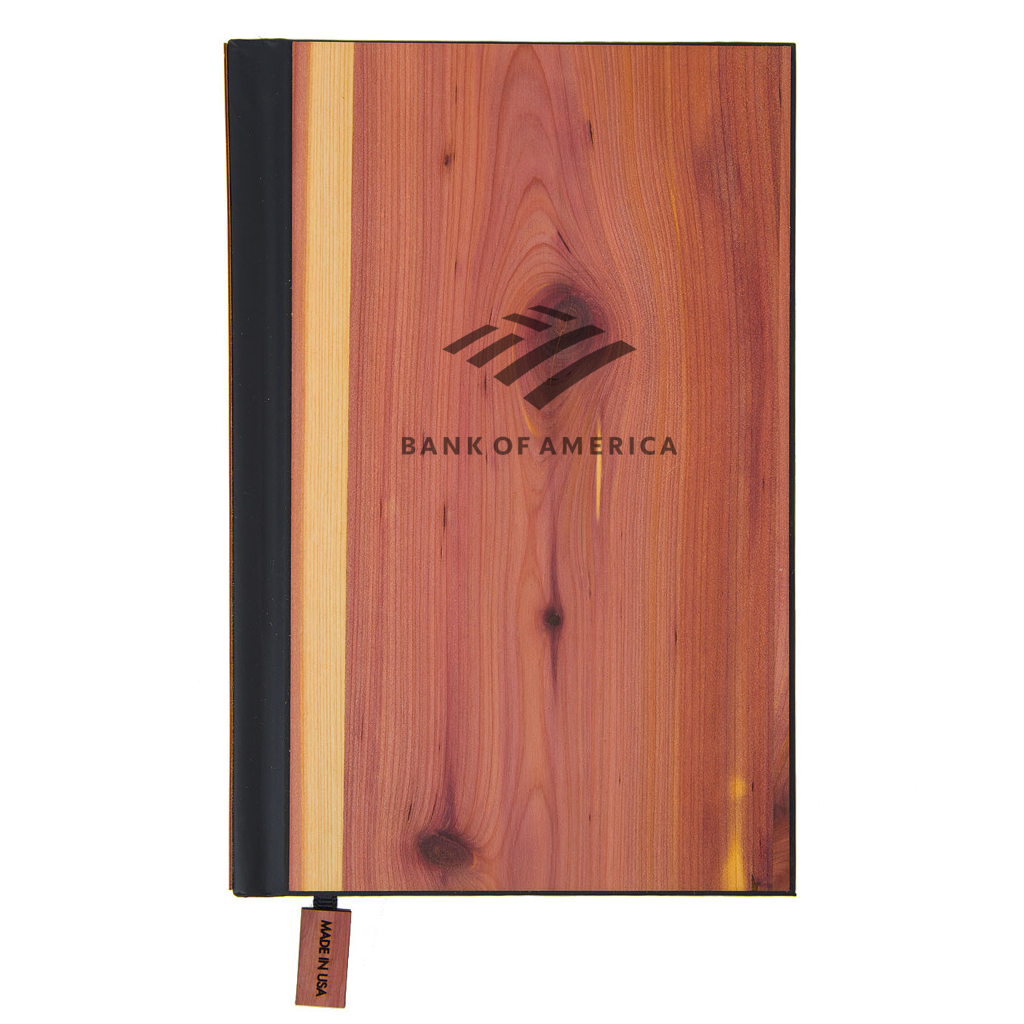 Wood Customizable Journal with Corporate Logo