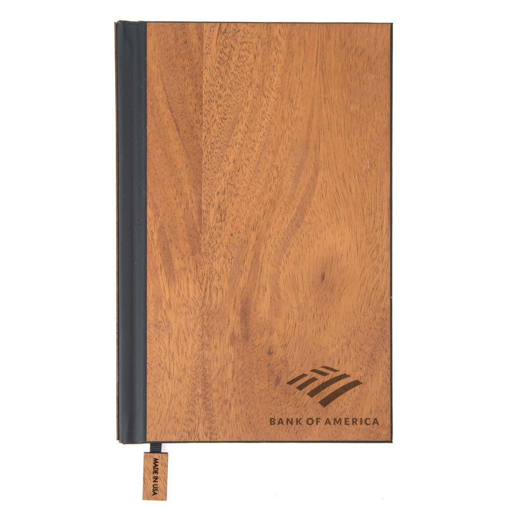 Wood Customizable Journal with Corporate Logo