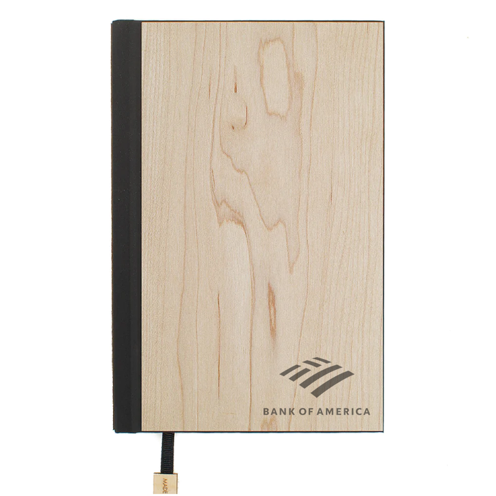 Wood Customizable Journal with Corporate Logo