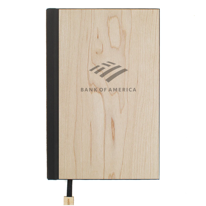 Wood Customizable Journal with Corporate Logo