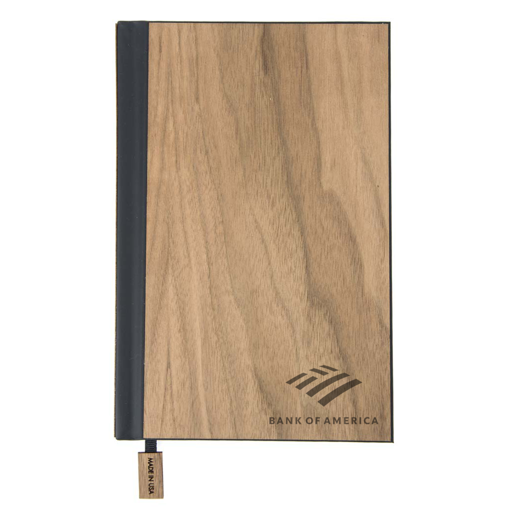 Wood Customizable Journal with Corporate Logo