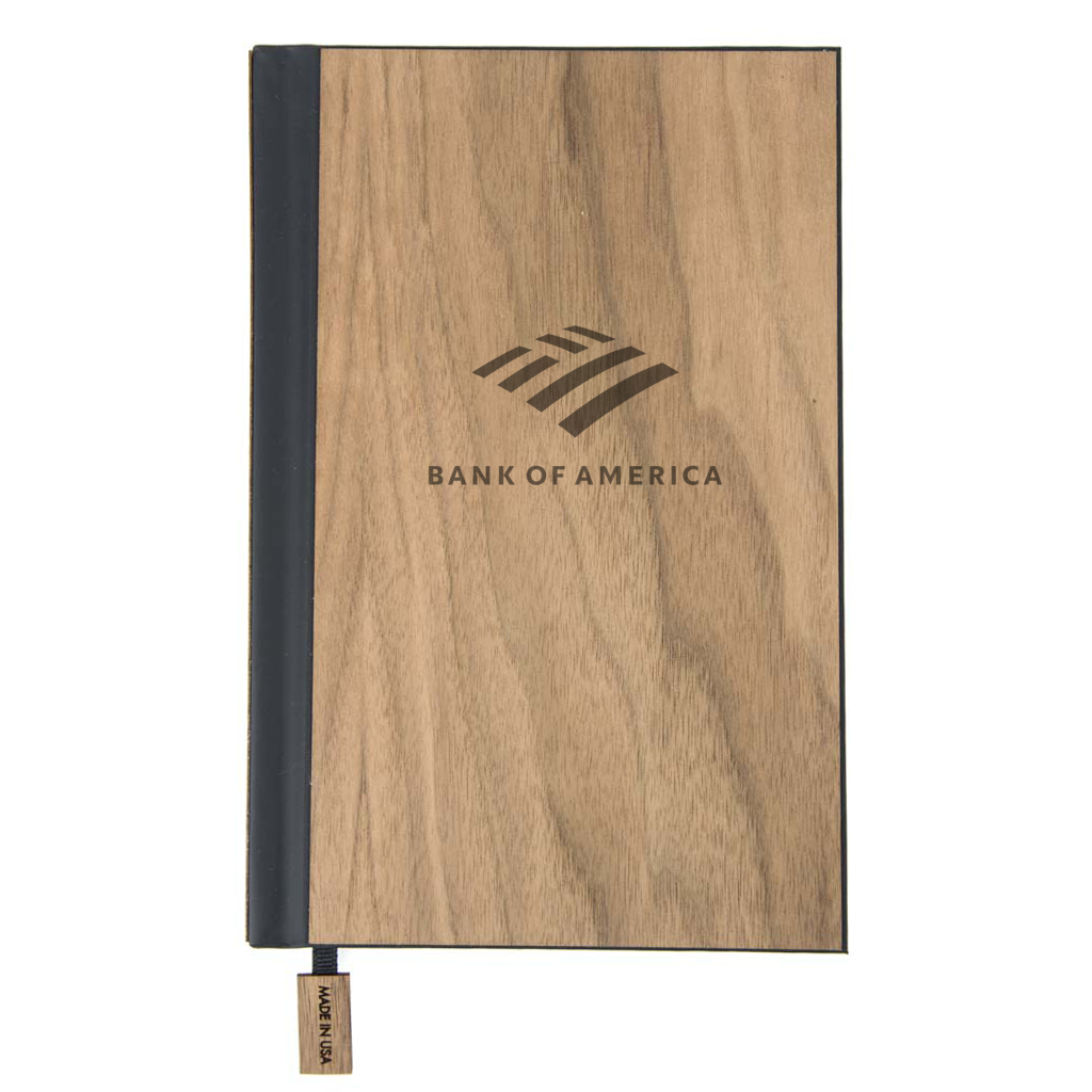 Wood Customizable Journal with Corporate Logo