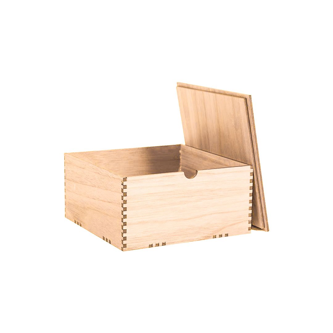 Large Wooden Box with Hinged Lid - Wood Storage Box with Lid - Black Wooden Storage Box - Decorative Boxes with Lids (Matte Black)