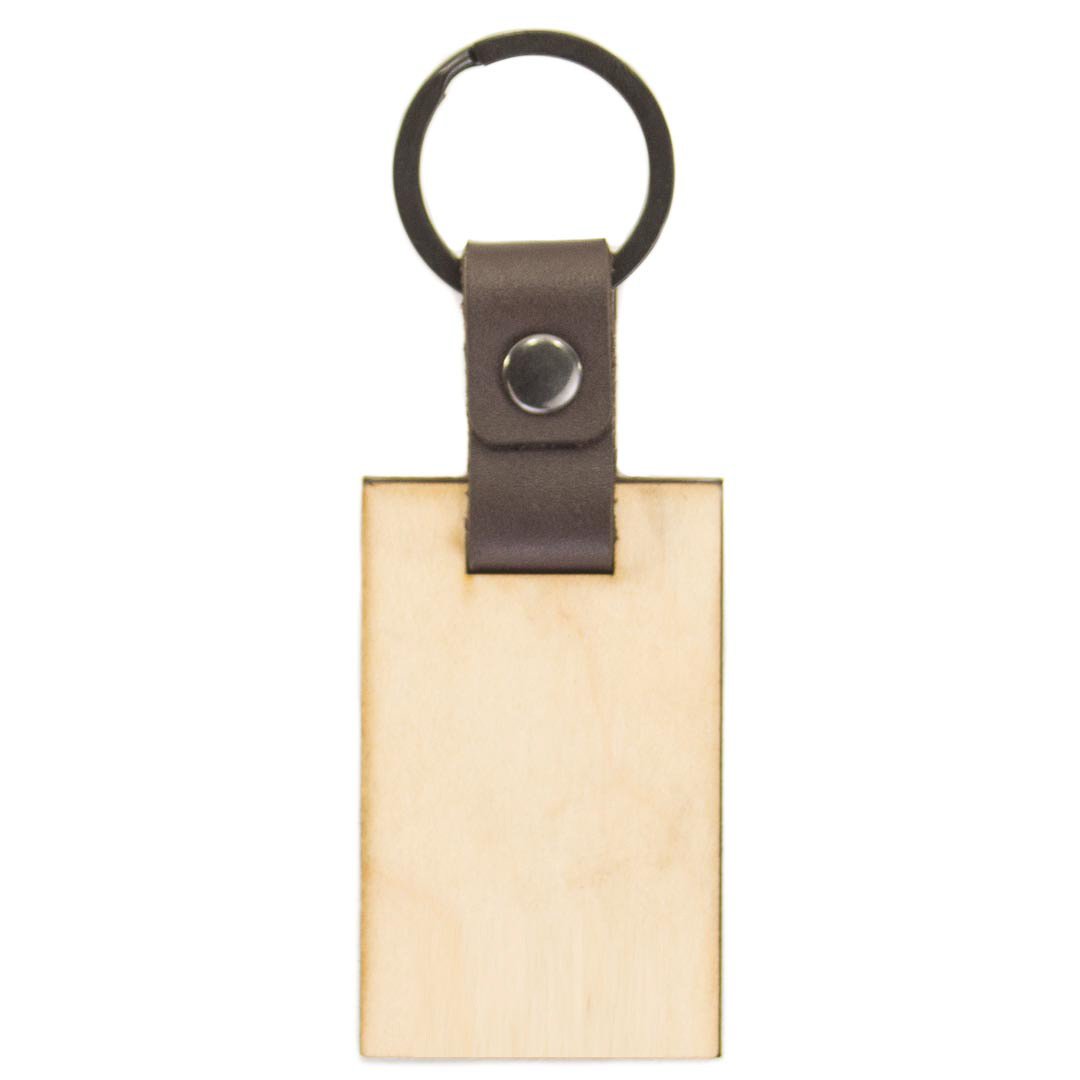 Leather Wood Keychain Wood Keychain Blanks With Leather - Temu