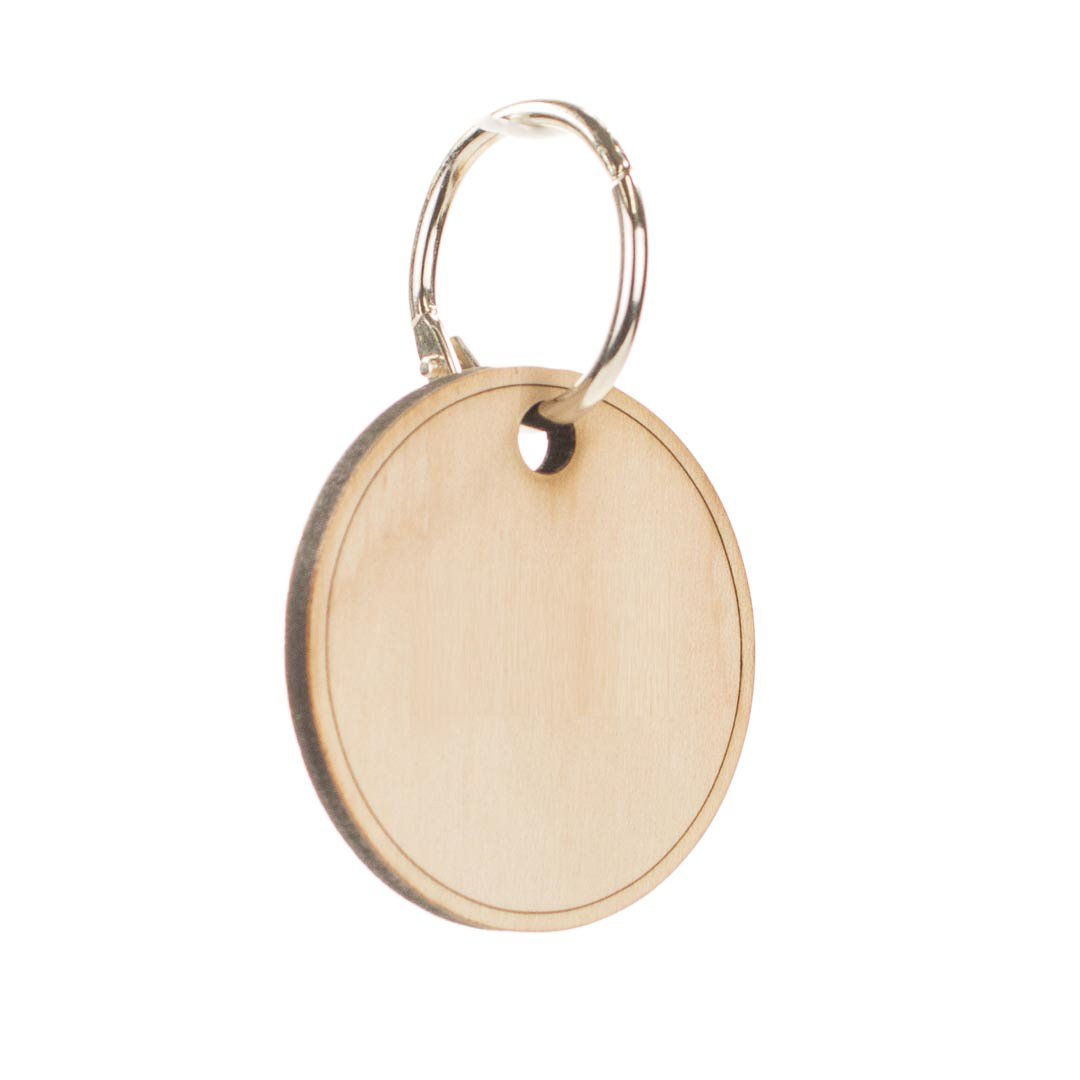 Blank Leather And Wood Keychain